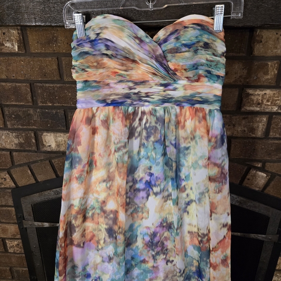 Multicolor Strapless Dress - Picture 3 of 6